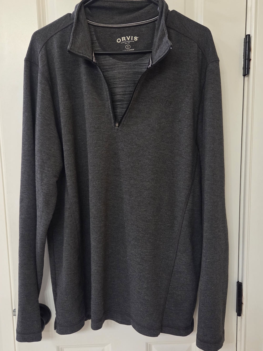 Orvis Men's Dark Charcoal Zip-Up Pullover